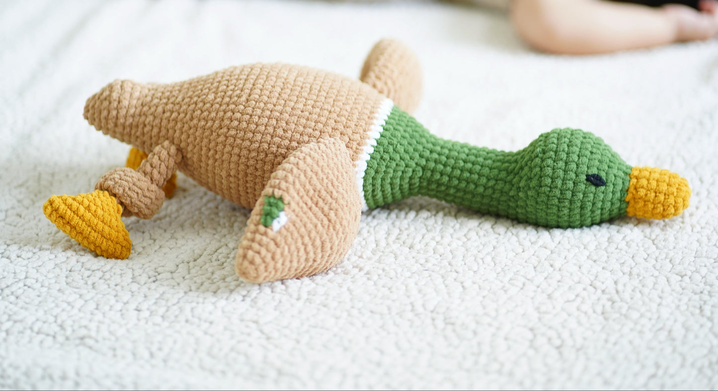 Handmade Crochet Mallard Duck Snuggler