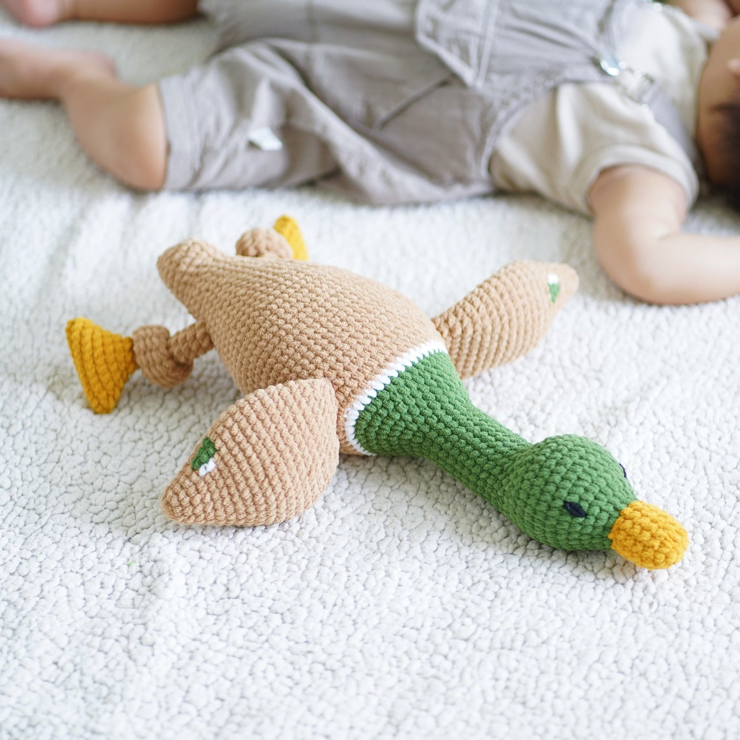 Handmade Crochet Mallard Duck Snuggler