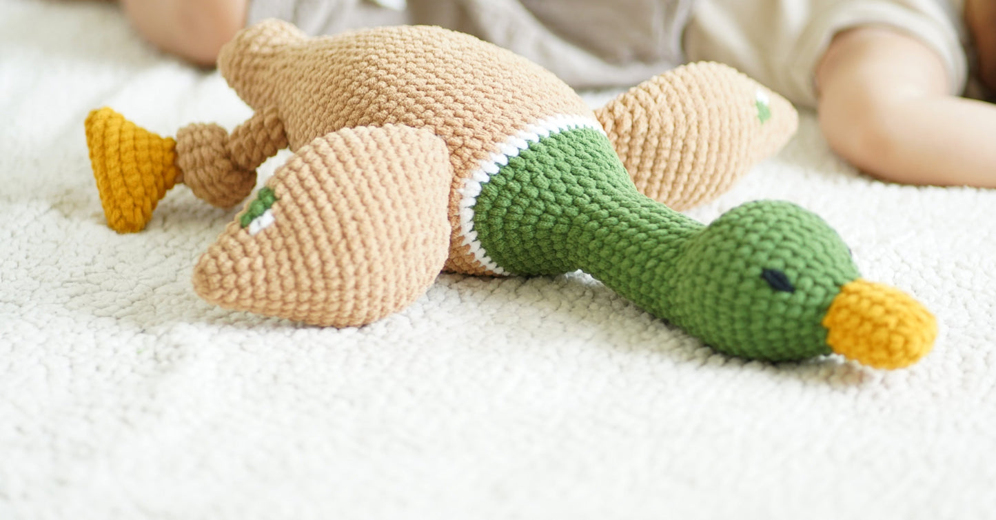 Handmade Crochet Mallard Duck Snuggler